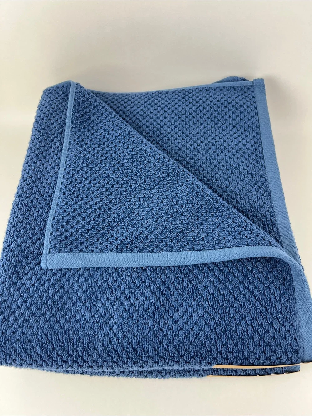 Ecoexistence Bath Towels Bamboo Navy Blue Zero Twist Soft Cotton 2 Pc Set NEW